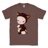 Chestnut Yoshitomo Nara Cute Cat Classic Tee - artisFamous