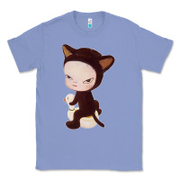 Colony Blue Yoshitomo Nara Cute Cat Classic Tee - artisFamous