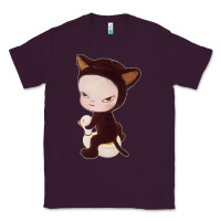 Plum Yoshitomo Nara Cute Cat Classic Tee - artisFamous