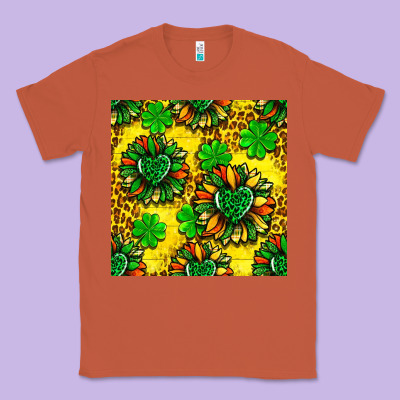 St. Patrick's Sunflower Seamless Pattern Classic Tee Designed By Bundleandbundleshop