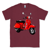Burgundy classic italian vespa scooter Classic Tee - artisFamous