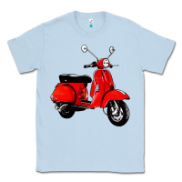 Dusty Blue classic italian vespa scooter Classic Tee - artisFamous