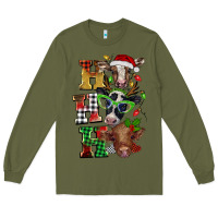 Army Green Christmas ho ho ho cow Long Sleeve Tee - BarkalooDesign