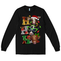 Black Christmas ho ho ho cow Long Sleeve Tee - BarkalooDesign