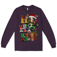 Plum Christmas ho ho ho cow Long Sleeve Tee - BarkalooDesign