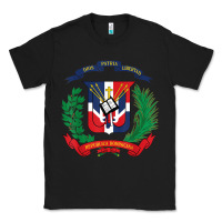 Black dominican republic flag national emblem republica dominicana t shirt Classic Tee - artisFamous
