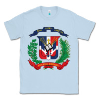 Dusty Blue dominican republic flag national emblem republica dominicana t shirt Classic Tee - artisFamous