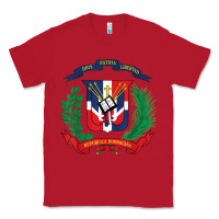 Red dominican republic flag national emblem republica dominicana t shirt Classic Tee - artisFamous