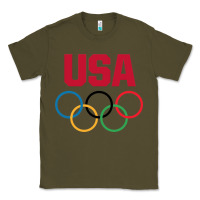 Army Green Olympic Rings Classic Tee - artisFamous