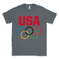 Charcoal Heather Olympic Rings Classic Tee - artisFamous