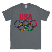 Charcoal Heather Olympic Rings Classic Tee - artisFamous