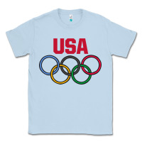 Dusty Blue Olympic Rings Classic Tee - artisFamous