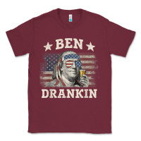 Burgundy Ben Drankin 4th of July Patriotic Funny T-Shirt Classic Tee - artisFamous