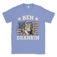 Colony Blue Ben Drankin 4th of July Patriotic Funny T-Shirt Classic Tee - artisFamous