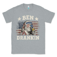 Heather Grey Ben Drankin 4th of July Patriotic Funny T-Shirt Classic Tee - artisFamous