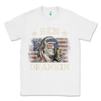 White Ben Drankin 4th of July Patriotic Funny T-Shirt Classic Tee - artisFamous