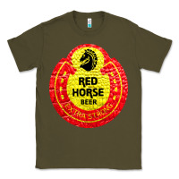 Army Green red horse Classic Tee - artisFamous