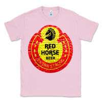 Bubblegum Pink red horse Classic Tee - artisFamous