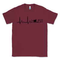 Burgundy house music heartbeat Classic Tee - artisFamous