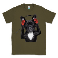 Army Green french bulldog dj style Classic Tee - artisFamous