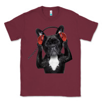 Burgundy french bulldog dj style Classic Tee - artisFamous