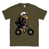Army Green monkey bike cartoon Classic Tee - artisFamous