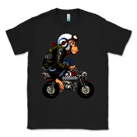 Black monkey bike cartoon Classic Tee - artisFamous