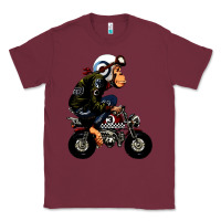 Burgundy monkey bike cartoon Classic Tee - artisFamous