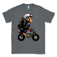 Charcoal Heather monkey bike cartoon Classic Tee - artisFamous