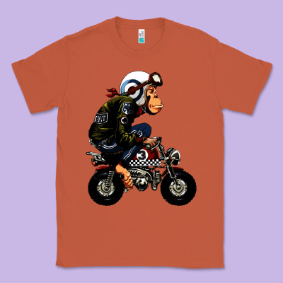 Monkey Bike Cartoon Classic Tee Designed By Artisfamous