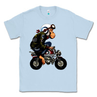 Dusty Blue monkey bike cartoon Classic Tee - artisFamous