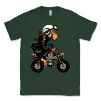 Sports Green monkey bike cartoon Classic Tee - artisFamous