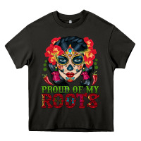 Asphalt sugar skull woman proud of my roots Heavy Core Tee - BundleAndBundleShop