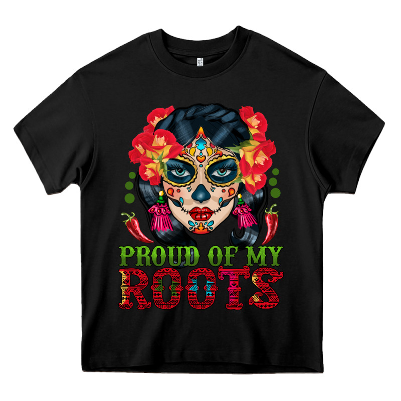 Sugar Skull Woman Proud Of My Roots Heavy Core Tee by BundleAndBundleShop | Teevron