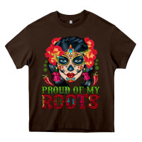 Chocolate Brown sugar skull woman proud of my roots Heavy Core Tee - BundleAndBundleShop