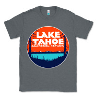 Charcoal Heather lake tahoe california Classic Tee - artisFamous