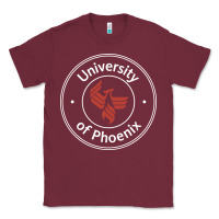 Burgundy university of phoenix white red Classic Tee - artisFamous