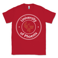 Red university of phoenix white red Classic Tee - artisFamous