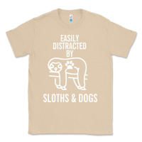 Mushroom easily distracted by sloths and dogs funny sloth quote paw print Classic Tee - artisFamous
