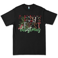 Black Baby's First Christmas Premium Tee - CowhideDigitalArt
