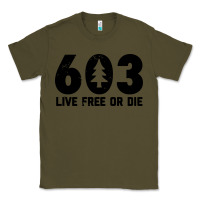 Army Green live free or die 603 tree Classic Tee - artisFamous