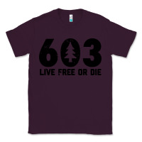 Plum live free or die 603 tree Classic Tee - artisFamous