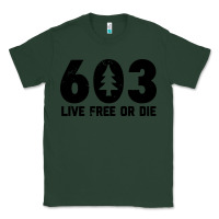 Sports Green live free or die 603 tree Classic Tee - artisFamous
