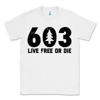 White live free or die 603 tree Classic Tee - artisFamous