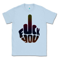 Dusty Blue fuck you middle finger Classic Tee - artisFamous