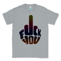 Heather Grey fuck you middle finger Classic Tee - artisFamous