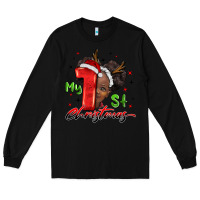 Black my first christmas african girl Long Sleeve Tee - BarkalooDesign