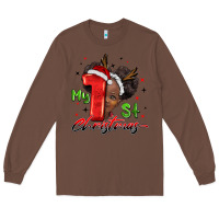 Chestnut my first christmas african girl Long Sleeve Tee - BarkalooDesign