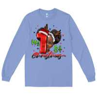 Colony Blue my first christmas african girl Long Sleeve Tee - BarkalooDesign