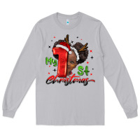Moon Dust my first christmas african girl Long Sleeve Tee - BarkalooDesign